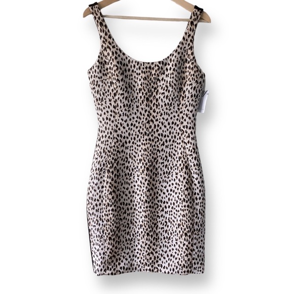 Diane Von Furstenberg Arianna Dress Woman’s Size 8 Leopard Print Black Back - Picture 2 of 14
